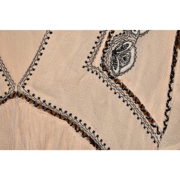 FREE PEOPLE $108 Falling Water Tunic Ivory Combo Embroidered Flutter Sleeve XS - Picture 5 of 6